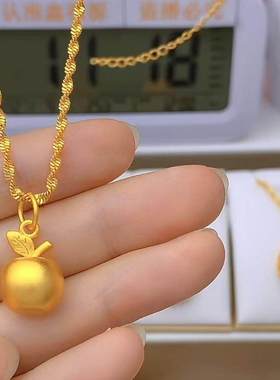 戒指圈小苹果编织黑绳项链平安夜