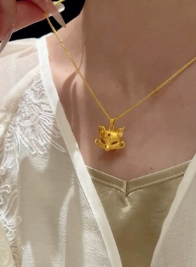 新款复古宫廷风狐狸面具项链女轻奢小众设计感高级气质百搭锁骨链