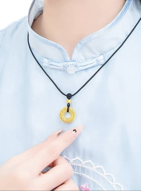 女项链绳子花丝镂空凤羽圈