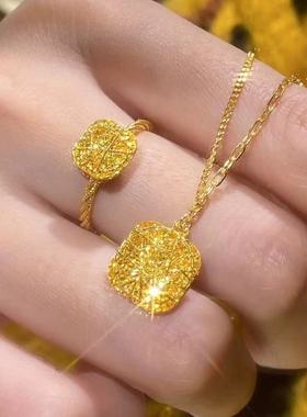 星光链小方糖拉丝项链轻奢锁骨链