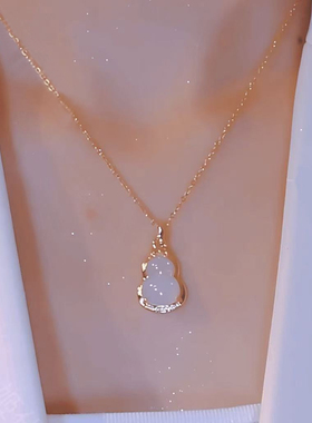 白色小葫芦项链不掉色锁骨链女