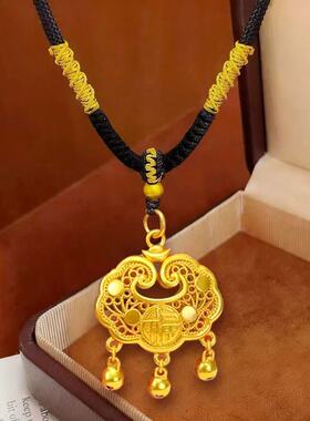 如意平安锁项链长命锁大小号