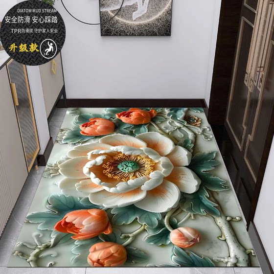 Entrance door floor mat new entry entrance corridor anti-slip door mat household stain-resistant foot mat absorbs water and requires no care