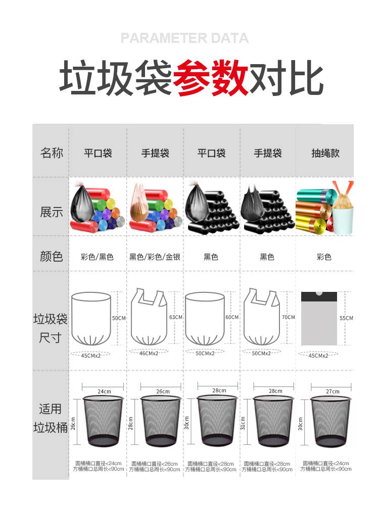 墅袋垃圾袋家用手提式加厚厨房中号46x63一次性黑色背心拉袋圾 - 图3