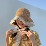 Брендовая летняя детская пляжная кружевная солнцезащитная шляпа, шапка, семейный стиль