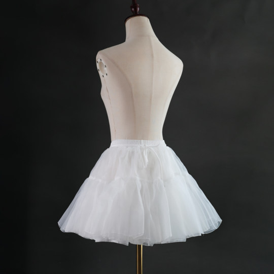 裙撑日常微蓬Lolita百搭30cm洛丽塔蓬蓬中短款欧根纱软纱两层无骨