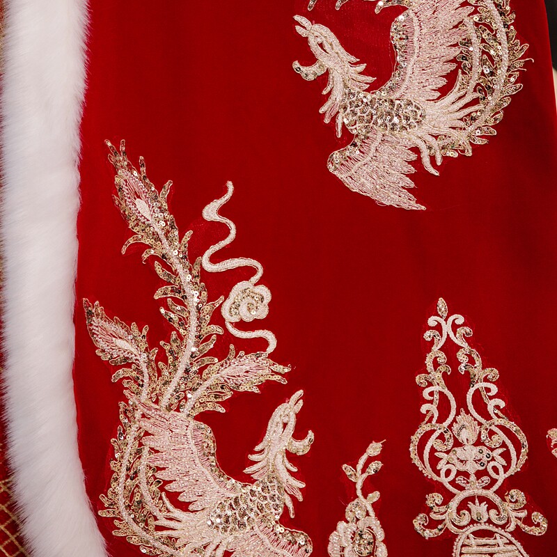 保暖秀禾服披风高端新娘结婚长款 喜之源围巾/丝巾/披肩