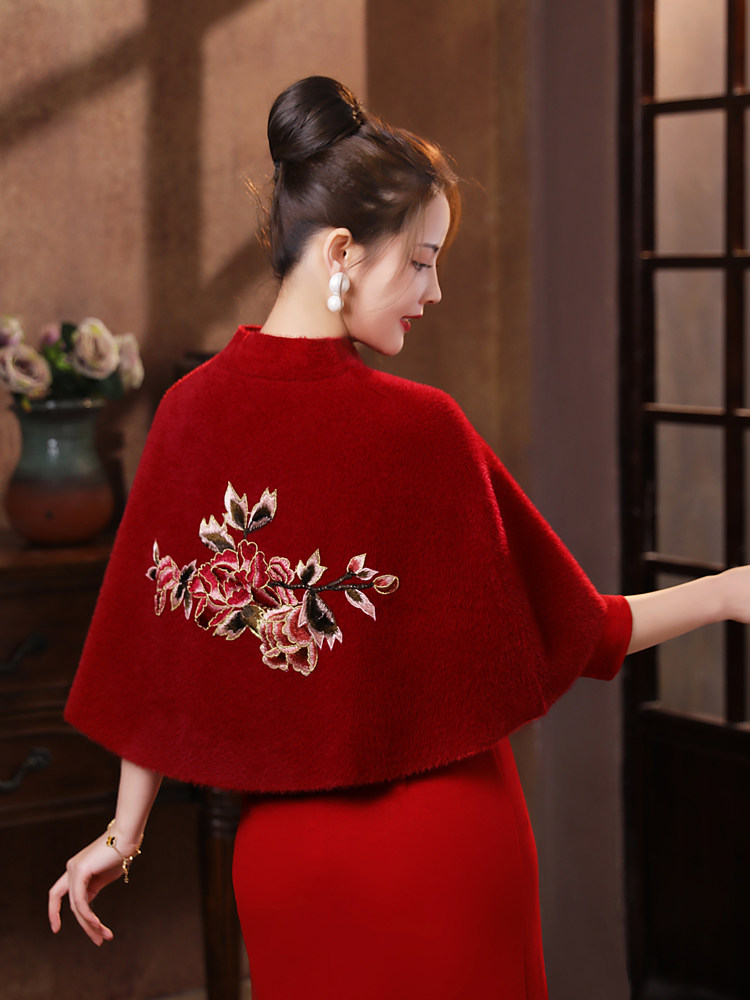 披肩斗篷结婚红色喜婆婆短款旗袍 喜之源围巾/丝巾/披肩