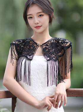 新款百搭蕾丝外搭开衫流苏镂空女