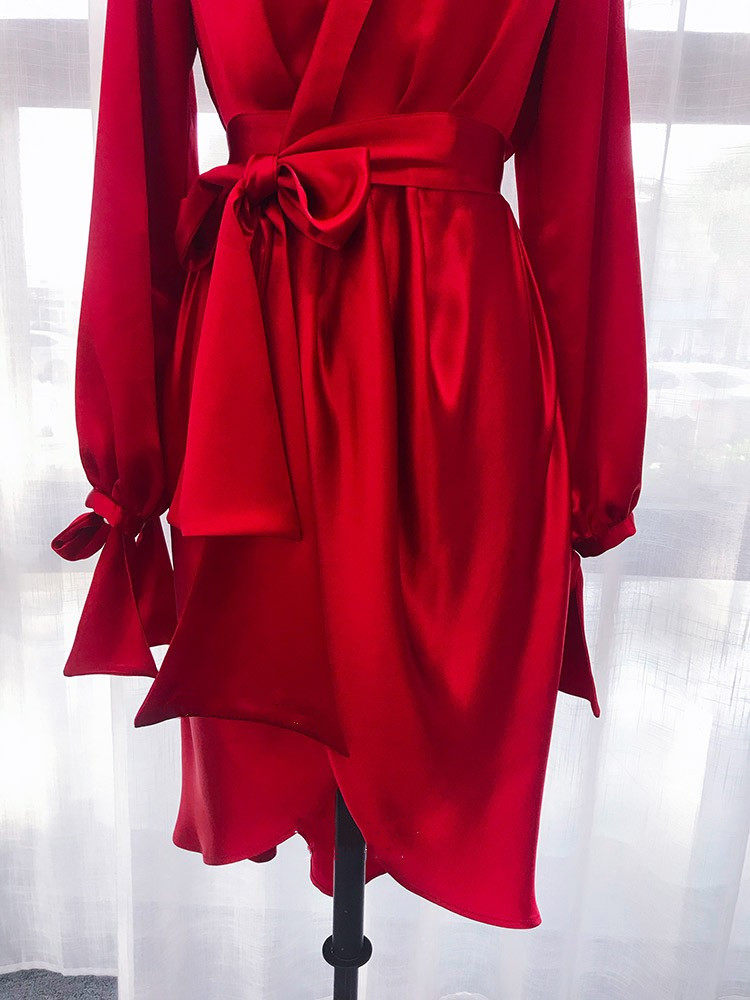 新娘独特结婚睡袍红色长款闺蜜晨袍 佩瑞缇睡袍/浴袍