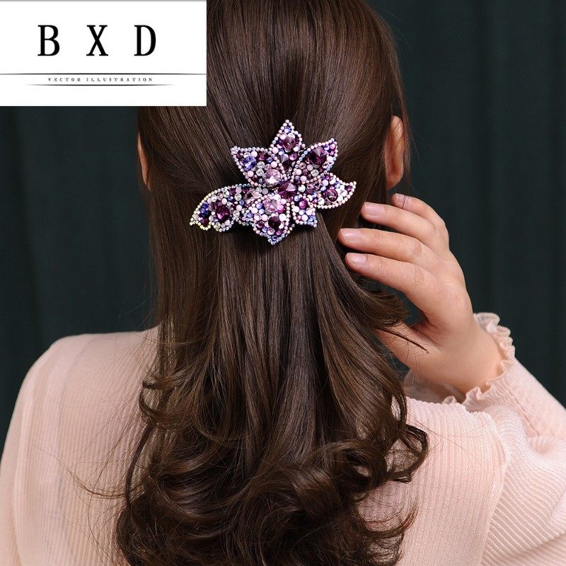 高端定制奢华大气水晶发夹马尾发卡 宾希迪发饰