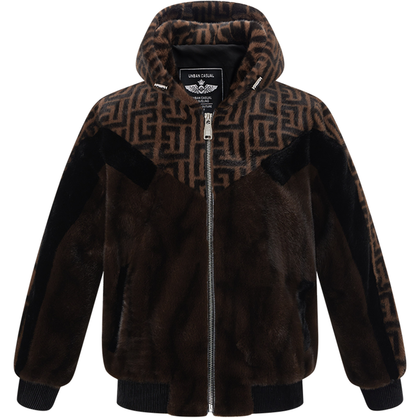 BM欧货潮牌男装高端拼色雪兰貂夹克外套男冬季连帽仿皮草保暖大衣,淘宝优惠券,粉丝福利购,淘宝优惠卷