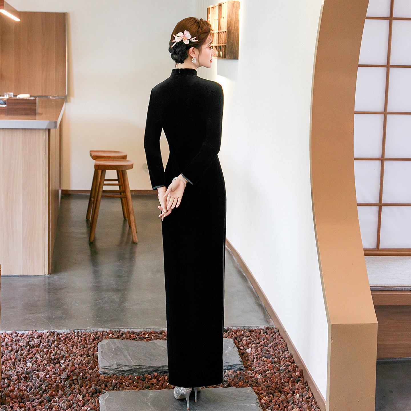 金丝绒旗袍喜婆婆婚宴装平时可穿红色礼服高端大气上档次妈妈走秀,淘宝优惠券,粉丝福利购,淘宝优惠卷