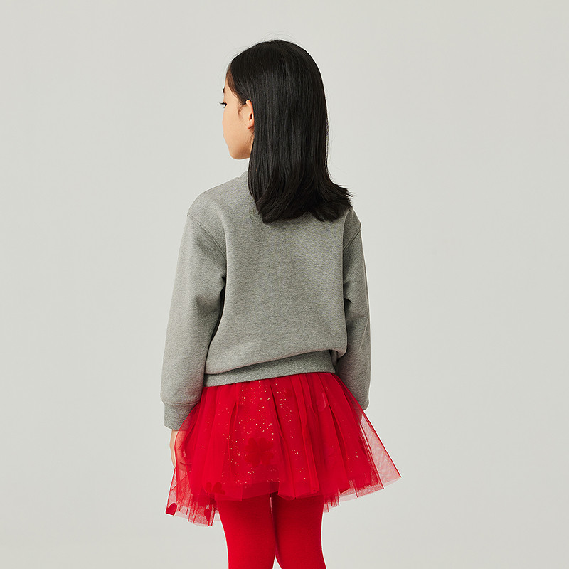 Mitti【商场同款】秋冬儿童卫衣纯色小熊印花圆领长袖上衣男女童,淘宝优惠券,粉丝福利购,淘宝优惠卷