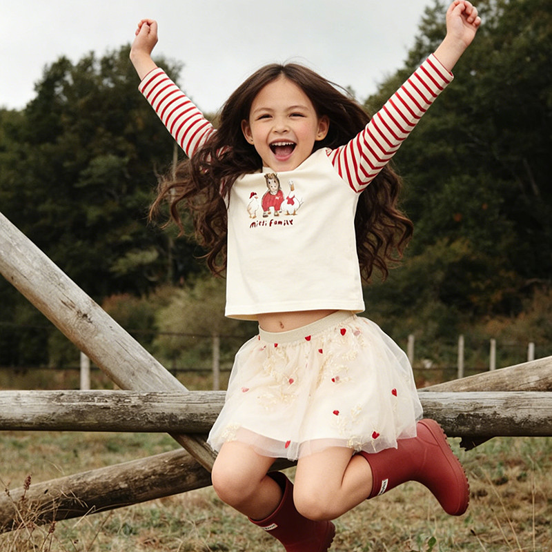 【春新品】Mitti童装26春儿童长袖T恤男童印花圆领上衣女童套头衫,淘宝优惠券,粉丝福利购,淘宝优惠卷