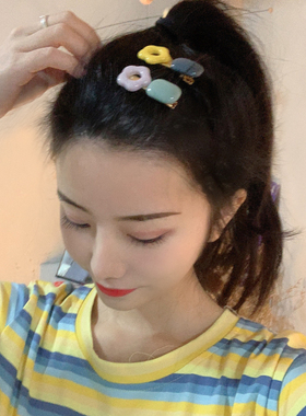 森系小花朵刘海发夹高级感