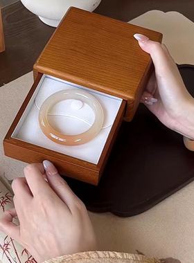 日落黄昏~清冷感渐变仿玉手镯新款古风清透美人镯子高颜值手饰女