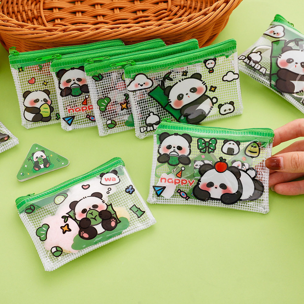 熊猫零钱包可爱卡通透明收纳袋学生高颜值便携拉链零钱耳机包礼品,淘宝优惠券,粉丝福利购,淘宝优惠卷