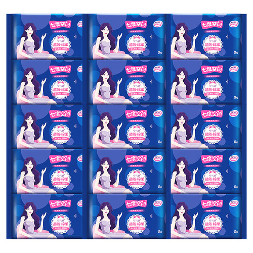 七度空间卫生巾纯棉夜用338mm超薄姨妈女整箱批发官方旗舰店正品 - 图3