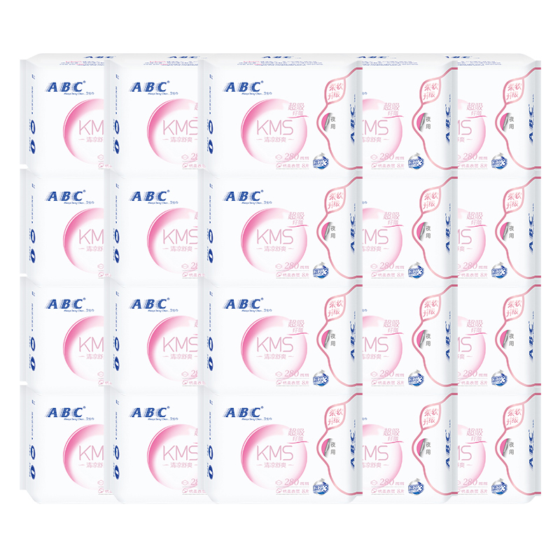 ABC卫生巾清凉夜用280mm组合装女姨妈超薄整箱批发正品官方旗舰店 - 图3