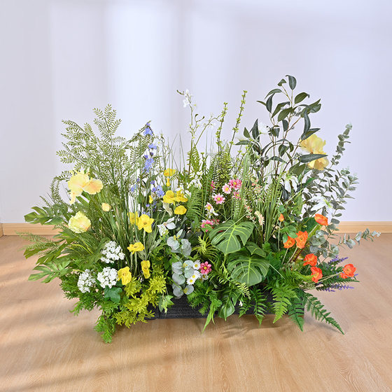 Artificial flowers, artificial flowers, living room green plants, floral arrangements, high-end bionic flowers, grass and plant arrangements, decorative ornaments