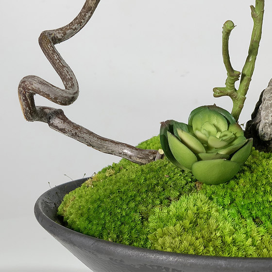 New Chinese style simulated floral immortal moss basin