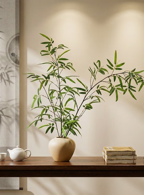 竹子仿真绿植高端轻奢宋代美学禅意摆件新中式餐桌装饰茶室陈列