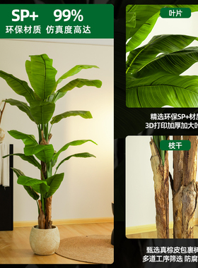 2025大型仿真大叶子芭蕉树装饰仿生绿植室内造景高端植物假树摆件
