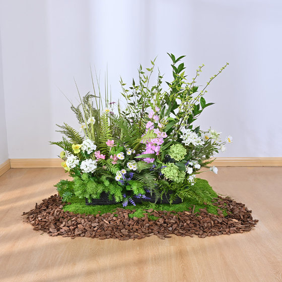 Artificial flowers, artificial flowers, living room green plants, floral arrangements, high-end bionic flowers, grass and plant arrangements, decorative ornaments