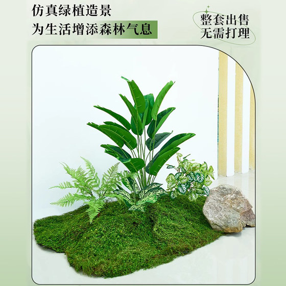 Simulated moss micro-landscape indoor scenery