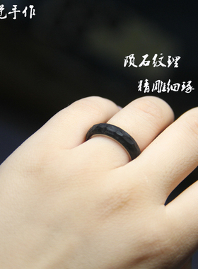 上觉手作石紫光檀戒指男女朋友