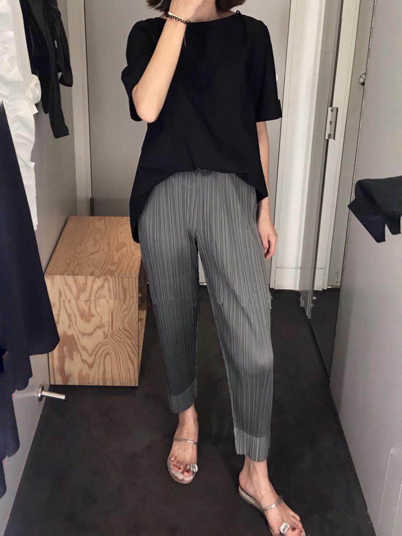 2020夏超薄神舒适日系女三宅褶皱裤 格调女孩休闲裤