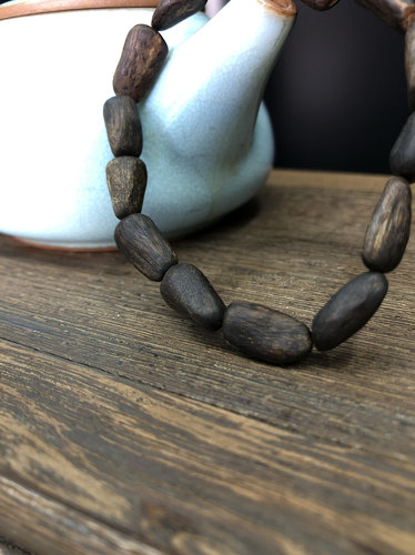 文莱天然沉香手串高端女款9分沉水级老料油高脂随形正品文玩 - 图3