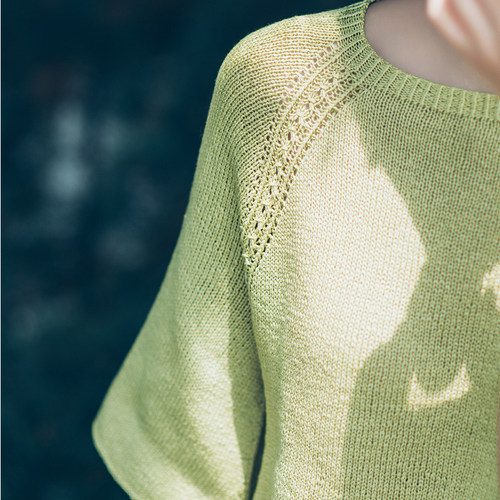 云团织NO.86闲云 云清中袖棒针衣 手工DIY毛线编织材料包含教程 - 图0