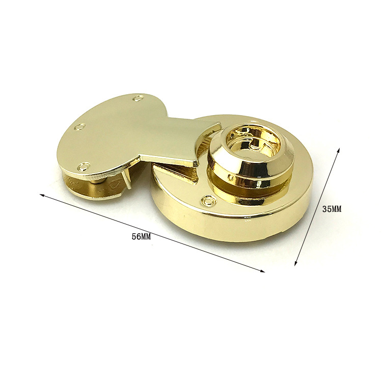 适用大型包杜勒斯款箱包锁扣五金插扣插锁浅金色56*35mm S-13-图0