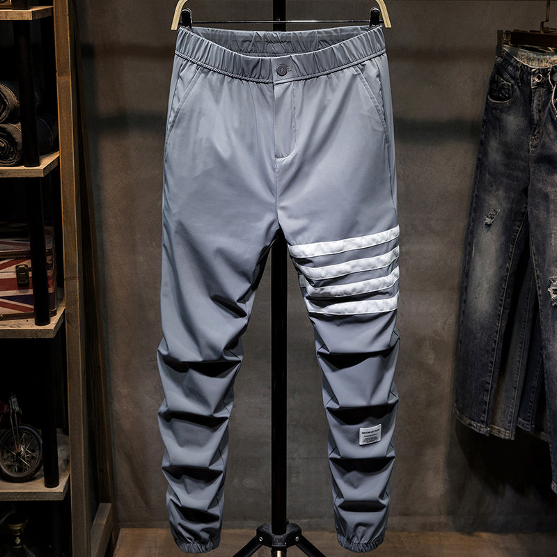 运动休闲潮牌束脚黑色男士长裤子 兴天地休闲裤