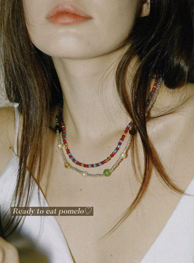 加勒比盛夏*进口珠红玛瑙项链