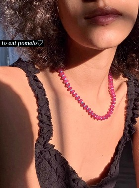 宝石洋红湖蓝松石x项链