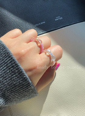 rtep果冻丝带ins韩国进口戒指