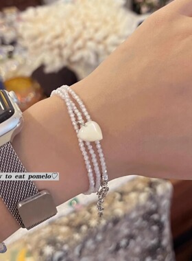 千禧海豚爱心~贝母水晶少女项链