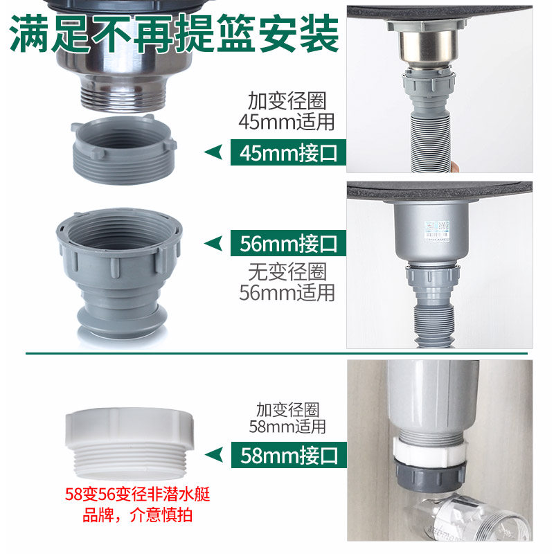 潜水艇厨房洗菜盆排水管水槽下水器洗碗池防臭三通下水道配件,淘宝优惠券,粉丝福利购,淘宝优惠卷