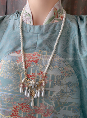 汉服旗袍珍珠流苏软璎珞项链