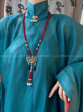 明制汉服烧蓝软璎珞项链
