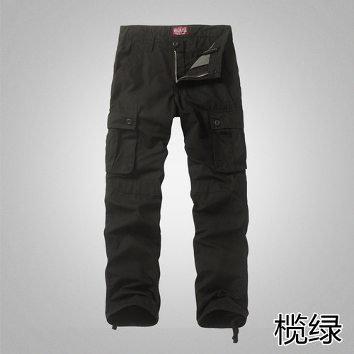 match麻吉工装裤男长裤多口袋直筒裤男士潮流宽松秋季户外6075 - 图1