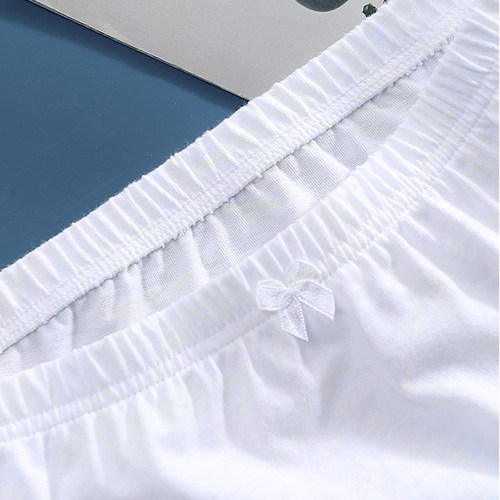 100%纯棉内裤女生中腰加大码简约透气宽松舒适学生纯色三角裤头 - 图2