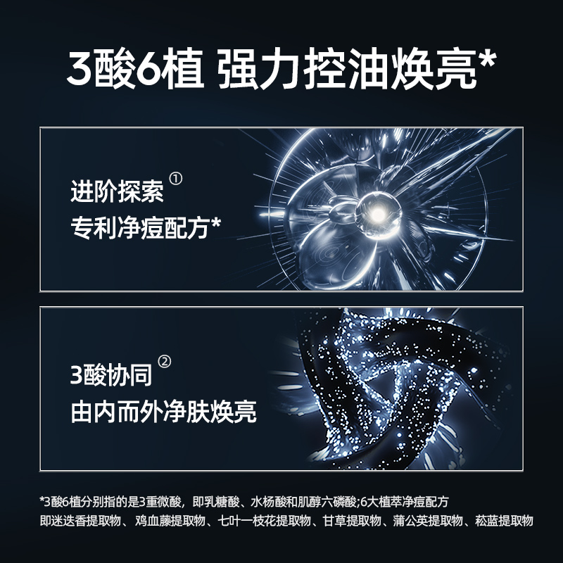 左颜右色洗面奶男士专用深层清洁清爽控油去黑头氨基酸洁面乳学生