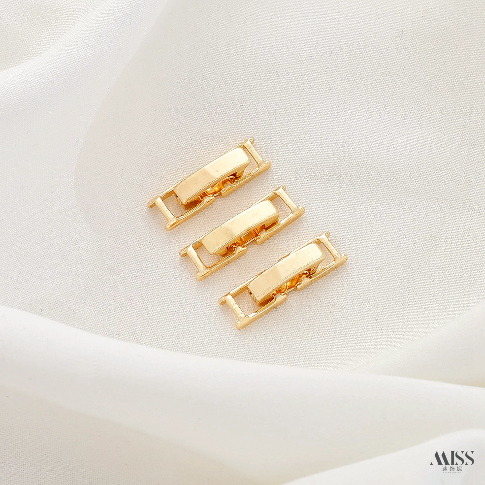 14K真金保色链接扣三件套锆石手链项链连接扣子diy皮带扣饰品配件 - 图2