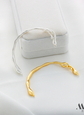 保色半圆异形手镯迷饰妮铜包金