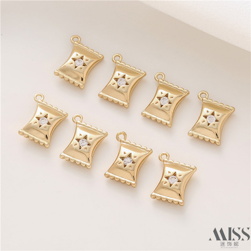 14K包金保色镶锆石袋装糖果diy手工配件手链项链饰品挂件吊饰吊坠,淘宝优惠券,粉丝福利购,淘宝优惠卷