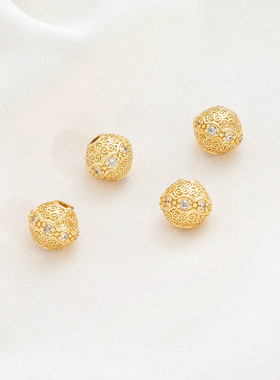 祢饰妮铜镀真金星星月亮花朵隔珠